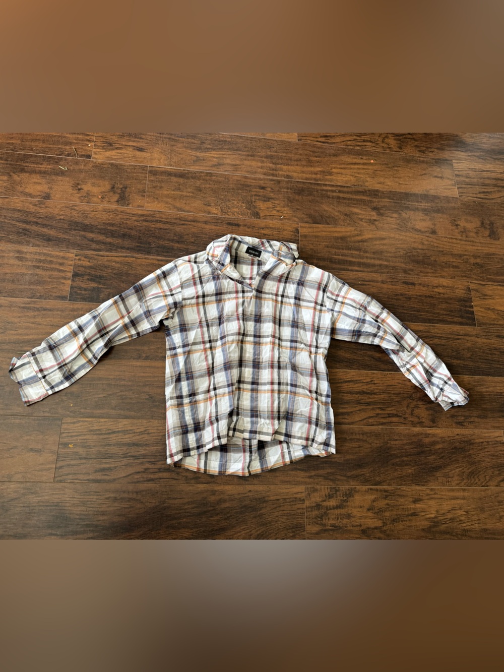 ESKANDAR Boxy PLAID PRINT BLOUSE TOP - 0